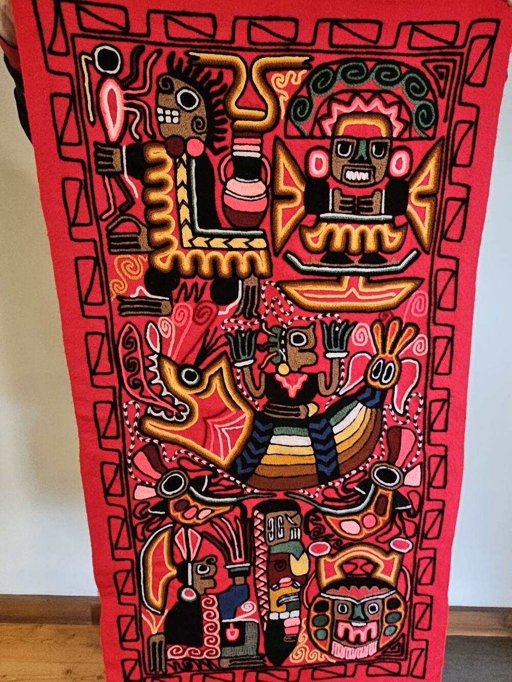 Vintage Handmade Wool Southwestern Tapestry